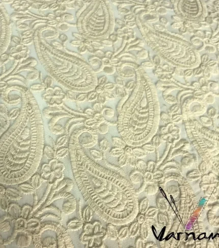 White Chikkankari Georgette Anarkali