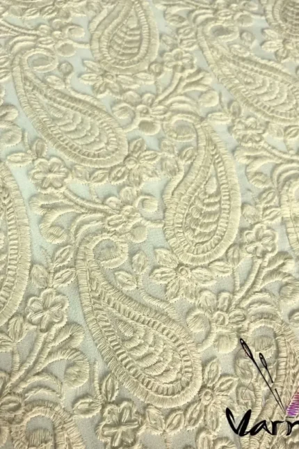 White Chikkankari Georgette Anarkali